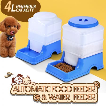 Automatic Pet Feeder & Water Dispenser Set