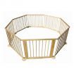 Kids Baby Toddler Deluxe Wooden Large 8 Panel Playpen Divider - Woodgrain