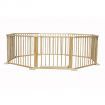 Kids Baby Toddler Deluxe Wooden Large 8 Panel Playpen Divider - Woodgrain