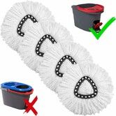 4Pcs Mop Replacement Heads for Ocedar Mop Replace Head EasyWrin Spin Mop Heads Replacements, Easy Cleaning Mop Head Replacement