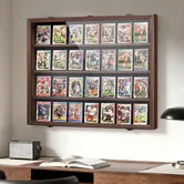 Sports Card Display Case UV Graded Wall Mounted Cabinet NBA Basketball Football Baseball Hockey PSA Comic Pokemon Game Trading Cards Holder Lockable