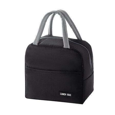 Insulated Lunch Bag, Small Lunch Bag for Women Men Kid, Reusable Lunch Cooler Bag for Work Office Outdoor Picnic Camping Color Black