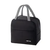 Insulated Lunch Bag, Small Lunch Bag for Women Men Kid, Reusable Lunch Cooler Bag for Work Office Outdoor Picnic Camping Color Black