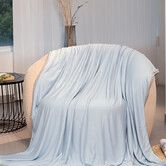 Size220*200cm Cooling Blanket Bamboo Fiber Summer Cold Breathable Lightweight Bed Throw Soft Touch Ice Silk Cool Birthday Gift COL Lt.Blue
