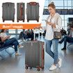 5 Piece Suitcases Luggage Set Carry On Checked Travel Case Cabin Hard Shell Trolley Travelling Bags Hand Baggage Lightweight TSA Lock Front Hook Covers