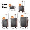 5 Piece Suitcases Luggage Set Carry On Checked Travel Case Cabin Hard Shell Trolley Travelling Bags Hand Baggage Lightweight TSA Lock Front Hook Covers