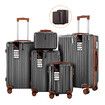 5 Piece Suitcases Luggage Set Carry On Checked Travel Case Cabin Hard Shell Trolley Travelling Bags Hand Baggage Lightweight TSA Lock Front Hook Covers