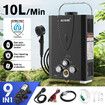 Maxkon Gas Hot Water Heater 9 in 1 10L Tankless Portable Camping Shower Pump System ULPG Instant Heating Outdoor RV Caravan Motorhome Trailer Black