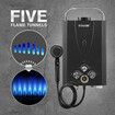 Maxkon Gas Hot Water Heater 9 in 1 10L Tankless Portable Camping Shower Pump System ULPG Instant Heating Outdoor RV Caravan Motorhome Trailer Black