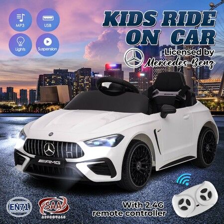 Mercedes Benz Licensed Electric Ride On Car Toy Off Road Vehicle Kids Parent Remote Control Double Open Doors 12V Battery Power USB MP3 LED Lights AMG