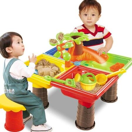 Water Table Sand Outdoor Play Summer Beach Toys Garden Sandbox Set Toddler Kids Activity Sensory Playset Christmas Birthday Gift
