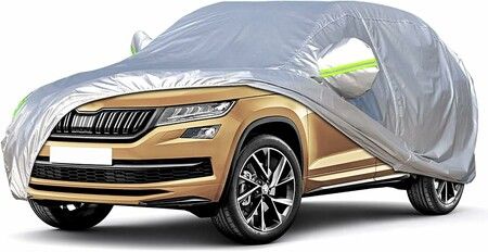 SUV Cover Polyester Car Cover Waterproof All Weather, UV Protection Rainproof Windproof Outdoor Indoor Full Car Cover Universal Fit, 190-201 IN