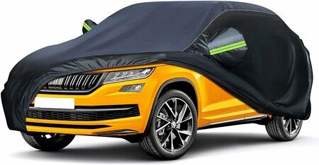 SUV Cover Polyester Car Cover Waterproof All Weather, UV Protection Rainproof Windproof Outdoor Indoor Full Car Cover Universal Fit, 190-201 IN