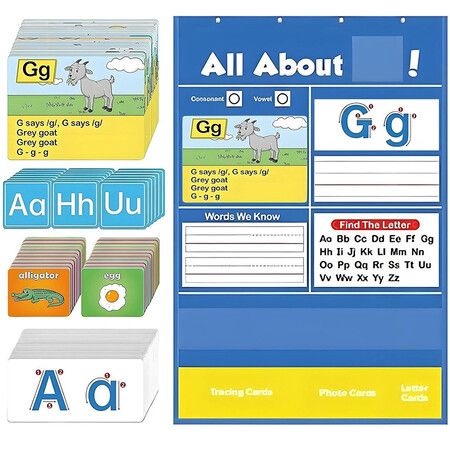 Alphabet Learning Pocket Chart Alphabet Wall Chart ABC Flash Cards ...