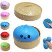 Dumpling Squishies Toy,Giant Glitter Dumpling,Colorful Dumplings Stress Balls Fidget Sensory Toy,Squeeze Dough Ball Stress Relief Hand Toys (Blue)