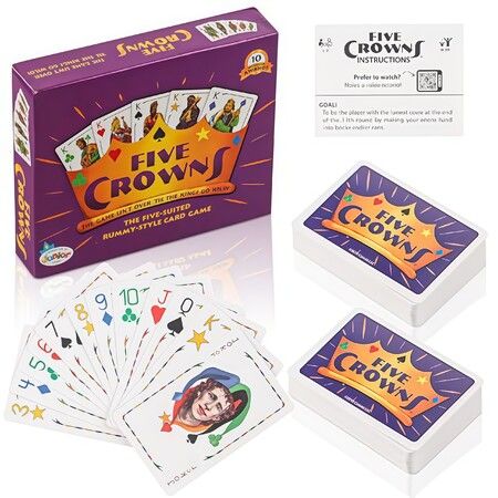 Five Crowns Card Game Classic Family Game for 1-7 Players,Essential Card Game for Party,Poker Card Game for Parties Social Evenings