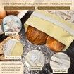 Large Linen Beeswax Bread Bags Reusable Double-Lock Freezer Baking Container Gift Giving for Homemade,Loaf,Sourdough,Food Storage(1 Pack)