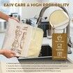 Large Linen Beeswax Bread Bags Reusable Double-Lock Freezer Baking Container Gift Giving for Homemade,Loaf,Sourdough,Food Storage(1 Pack)