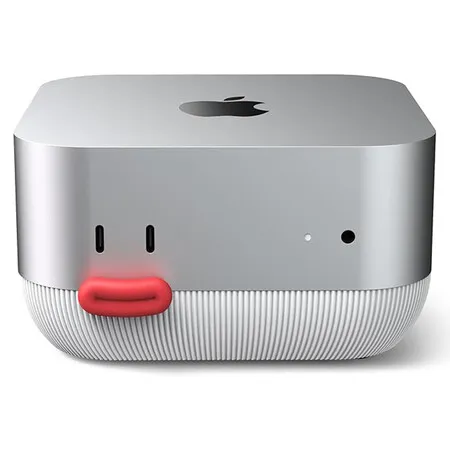 Mac mini M4 & M4 Pro Dock Stand Front Power Button Access,Cooling ABS Stand,Anti-Dust & Anti-Slip Design Essential Mac mini M4 Accessories (White)