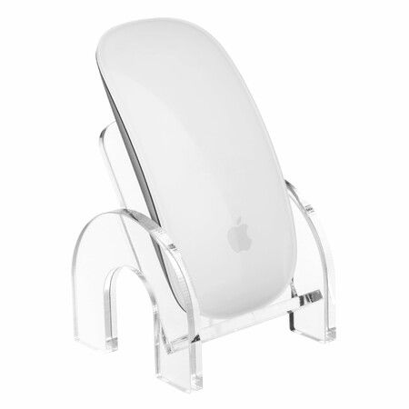Mouse Holder Stand for Apple Magic Mouse 1 & 2,Mouse Display Stand Compatible with Magic Mouse and Slim Flat Mice,Clear Acrylic Small Mouse Desktop Holder