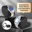Double Watch Winder Automatic Watches Rotating Winding Box Display Case Auto Wristwatch Rotator Holder Storage Quiet Motor USB Power Black PU Leather