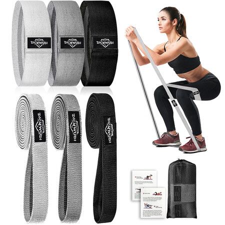 6Pcs Resistance Bands for Working Out, Non-Slip Exercise Bands for Women and Men, Fabric Booty Bands for Home Fitness Pilates Stretching