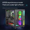 PC Computer Case Fan 3 Piece 120mm ARGB Cooling Silent Low Noise CPU Cooler DC 12V 4 Pin PWM 800-1800RPM Sleeve Bearing Infinity Mirror Lighting Black