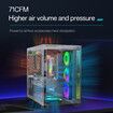 PC Computer Case Fan 3 Piece 120mm ARGB Cooling Silent Low Noise CPU Cooler DC 12V 4 Pin PWM 800-1800RPM Sleeve Bearing Infinity Mirror Lighting Black