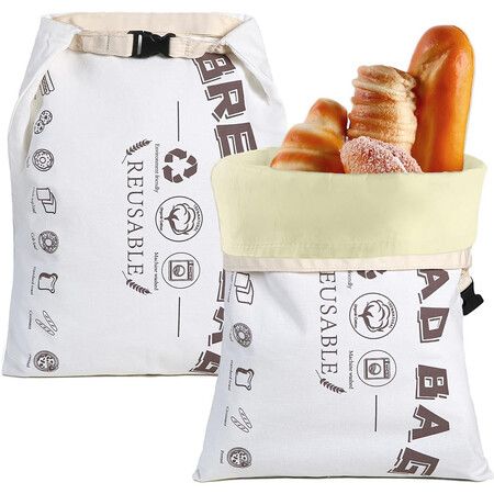 2 Pack Beeswax Bread Bags for Sourdough,Reusable Bread Bag for Homemade Sourdough Food Grade Cotton Beeswax Bags