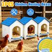 Chicken Nesting Box 3 Piece Chook Hen Duck Poultry Laying Boxes Inside Outside Hutch House Coop Egg Nest Lay Brooder Plastic with Silicone Pads