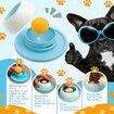 Lick Sphere for Dogs, Anxiety Relief Bowl with Rotating Ball, Slow Feeder Dog Bowl for Liquid Treats, Broth to Reduce Stress & Prevent Fast Eating (Blue)