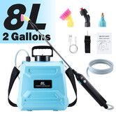 8L Electric Garden Sprayer Battery Powered Rechargeable Watering Lawn Farm Weed Control Disinfection Agriculture Car Wash Spray Cleaning Equipment