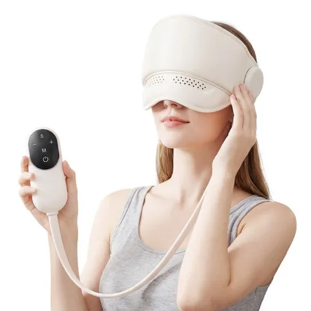 Head and Eye Massager Heated Pack Compress Airbag Scalp Relax Stress Relief Electric Massage Tool Sleep Mask Portable Adjustable Rechargeable Control