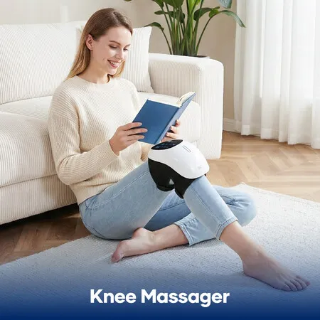 Heated Knee Massager Cordless Vibration Heating Wrap Pad Relaxation Elbow Joint Stress Relief Massaging Machine Electric Smart Red Light Rechargeable