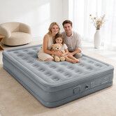 Queen Air Mattress 40cm Raised Inflatable Camping Blow Up Bed with Built In Pump Portable Home Guest Room Electric Airbed Comfortable Sleeping 295kg