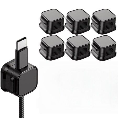 6 Pcs Cable Organiser,Cable Management Clips For Desk And Office,Cord Holder With Adhesive Backing,Cable Clips For Electrical Wire Management
