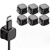 6 Pcs Cable Organiser,Cable Management Clips For Desk And Office,Cord Holder With Adhesive Backing,Cable Clips For Electrical Wire Management