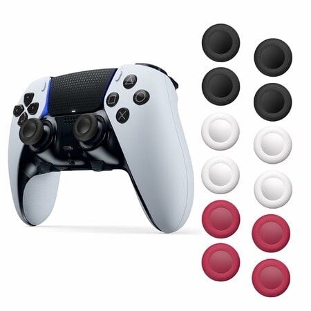 Joystick Replacement Grip Caps for PS4/PS5 Controller,for PS5/PS4 Thumb Grips Caps,Anti-Stickiness,Anti-Slip,Anti-Scratch,Anti-Fingerprint Red (12pcs)