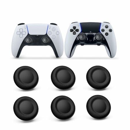 Joystick Replacement Grip Caps for PS4/PS5 Controller,for PS5/PS4 Thumb Grips Caps,Anti-Stickiness,Anti-Slip,Anti-Scratch,Anti-Fingerprint Black (6pcs)