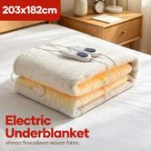 Electric Heated Blanket Fully Fitted Mattress Pad Underblanket King Size Washable Bed Warmer Winter Heating Underlay Mat Dual Controllers 203x182cm