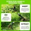 Stand Up Weed Puller 120cm Garden Lawn Manual Hand Weeding Tool Plant Dandelion Root Weeder Extractor Picker Grabber Claws Stainless Steel Long Handle