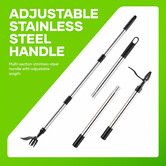 Stand Up Weed Puller 120cm Garden Lawn Manual Hand Weeding Tool Plant Dandelion Root Weeder Extractor Picker Grabber Claws Stainless Steel Long Handle
