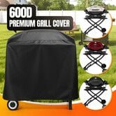 Grill Cover for Weber Q Series Grill on Cart - 7113 BBQ Cover for Q2000/Q200/Q1000/Q100 with Portable Stand, 600D Heavy Duty & Waterproof BBQ Cover for Web