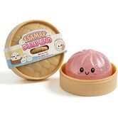 Dumpling Squeeze Toys,Glitter Dumpling Squeeze Toy with Steamer Box,Soft Dough Dumpling Stress Ball,Sensory Mystery Gifts,Classroom Prizes (Pink)