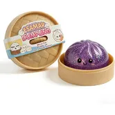 Dumpling Squeeze Toys,Glitter Dumpling Squeeze Toy with Steamer Box,Soft Dough Dumpling Stress Ball,Sensory Mystery Gifts,Classroom Prizes (Purple)