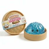 Dumpling Squeeze Toys,Glitter Dumpling Squeeze Toy with Steamer Box,Soft Dough Dumpling Stress Ball,Sensory Mystery Gifts,Classroom Prizes (Blue)