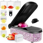 Vegetable Chopper Multifunctional Food Chopper Onion Chopper Vegetable Slicer Dicer Cutter Potato Cutter with Container (Black)