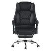 Ergonomic Office Chair Comfy Executive Computer Desk Swivel Recliner Armchair Gaming Home Work Study Reclining Adjustable Footrest PU Leather Black