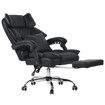 Ergonomic Office Chair Comfy Executive Computer Desk Swivel Recliner Armchair Gaming Home Work Study Reclining Adjustable Footrest PU Leather Black