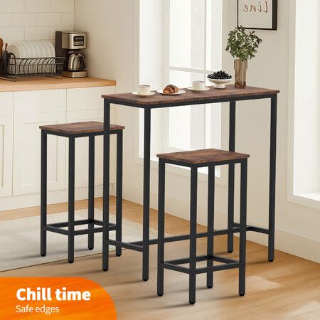 Bar Table and Stools Set Dining Desk Kitchen Chairs For Home Cafe bar One table with two chairs